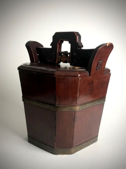 ANTIQUE QING DYNASTY ANTIQUE ORIENTAL CHINESE CARVED WOODEN TEAPOT WARMER CIRCA 1860 - ADDITIONAL PHOTO 4