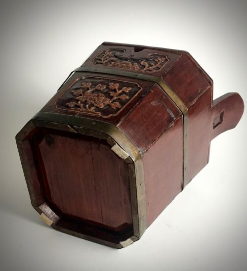 ANTIQUE QING DYNASTY ANTIQUE ORIENTAL CHINESE CARVED WOODEN TEAPOT WARMER CIRCA 1860 - ADDITIONAL PHOTO 5