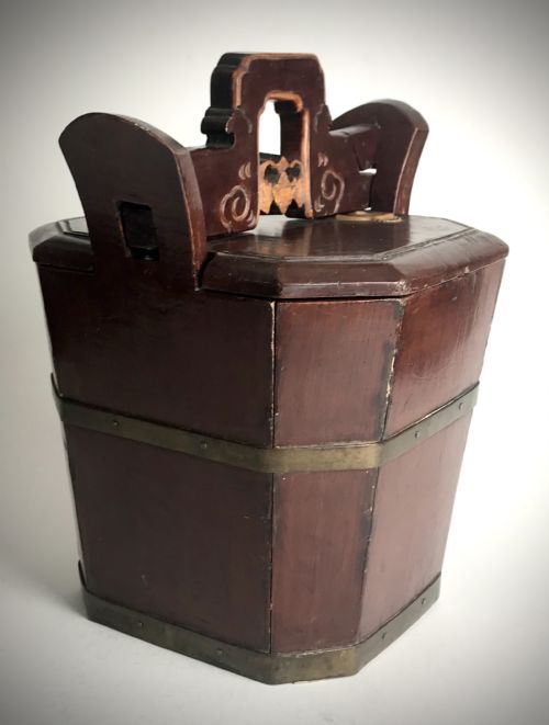 ANTIQUE QING DYNASTY ANTIQUE ORIENTAL CHINESE CARVED WOODEN TEAPOT WARMER CIRCA 1860 - ADDITIONAL PHOTO 6