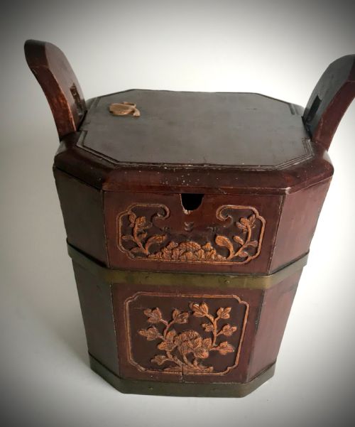 ANTIQUE QING DYNASTY ANTIQUE ORIENTAL CHINESE CARVED WOODEN TEAPOT WARMER CIRCA 1860 - ADDITIONAL PHOTO 7