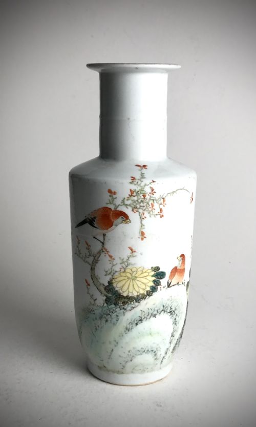 antique chinese republic porcelain vase qing dynasty 28cm circa 1910 - CATEGORY: ANTIQUE VASES - DATED 1910