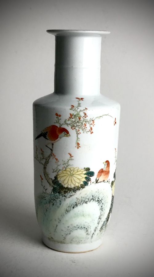ANTIQUE CHINESE REPUBLIC PORCELAIN VASE QING DYNASTY 28CM CIRCA 1910 - ADDITIONAL PHOTO 2