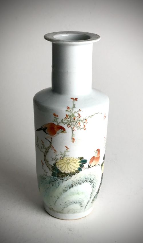 ANTIQUE CHINESE REPUBLIC PORCELAIN VASE QING DYNASTY 28CM CIRCA 1910 - ADDITIONAL PHOTO 3