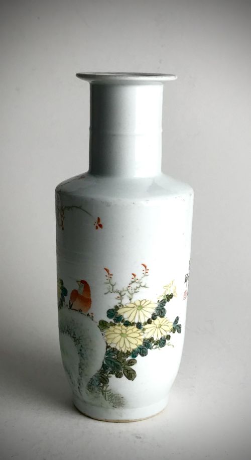 ANTIQUE CHINESE REPUBLIC PORCELAIN VASE QING DYNASTY 28CM CIRCA 1910 - ADDITIONAL PHOTO 4