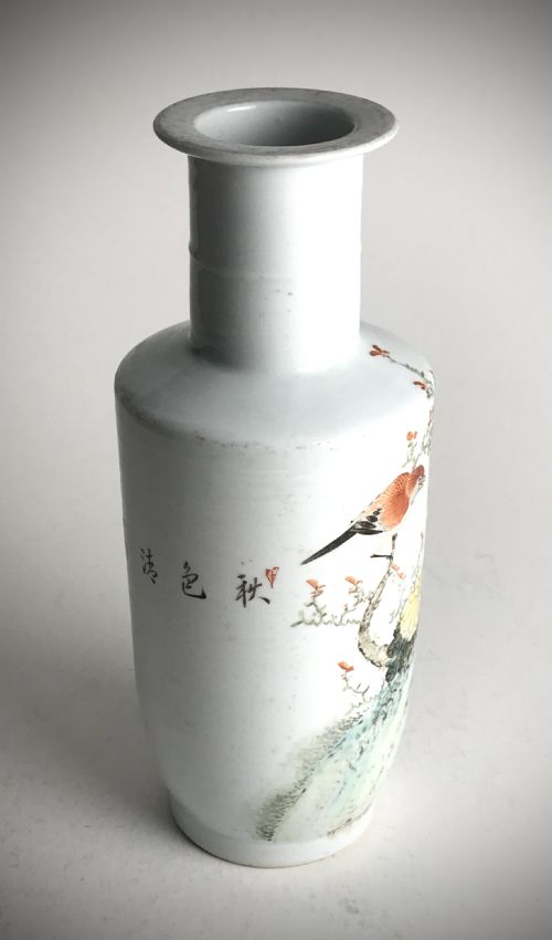 ANTIQUE CHINESE REPUBLIC PORCELAIN VASE QING DYNASTY 28CM CIRCA 1910 - ADDITIONAL PHOTO 7