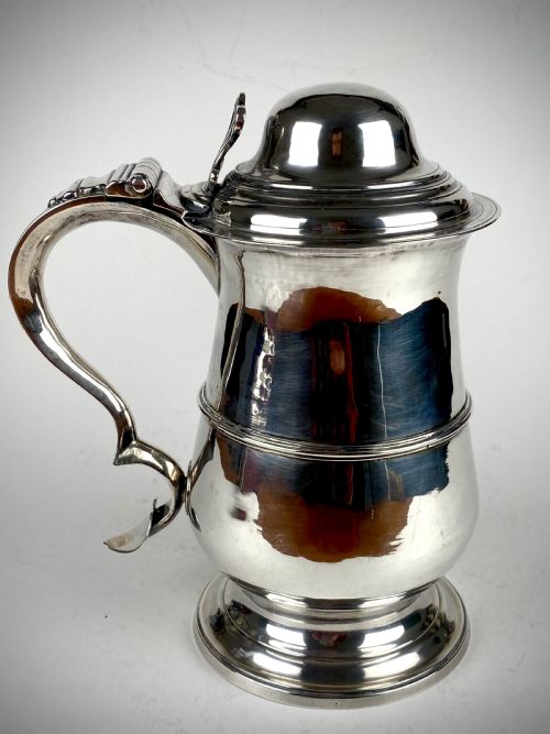 solid silver sterling georgian lidded tankard london 1795 bateman - CATEGORY: ANTIQUE SILVER - DATED 18TH CENTURY