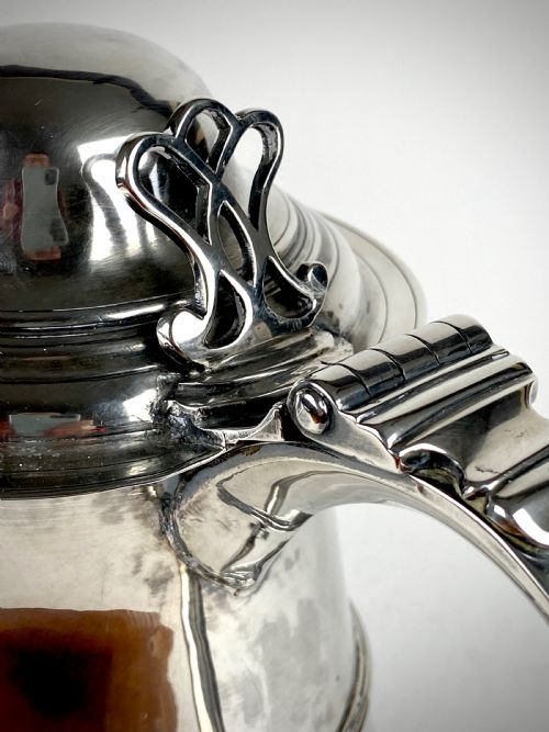 SOLID SILVER STERLING GEORGIAN LIDDED TANKARD LONDON 1795 BATEMAN - ADDITIONAL PHOTO 3