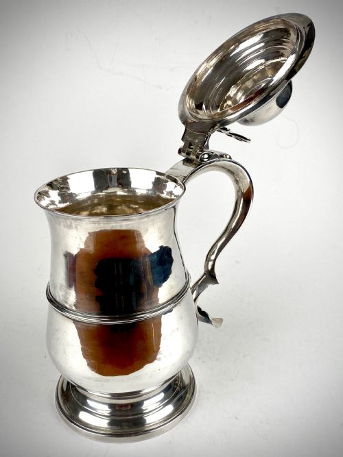SOLID SILVER STERLING GEORGIAN LIDDED TANKARD LONDON 1795 BATEMAN - ADDITIONAL PHOTO 9