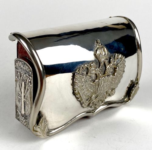 solid silver austro hungarian military cartridge box cavalry 1900 - CATEGORY: ANTIQUE SILVER - DATED 1900