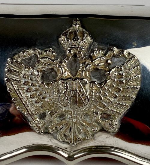 SOLID SILVER AUSTRO HUNGARIAN MILITARY CARTRIDGE BOX CAVALRY 1900 - ADDITIONAL PHOTO 1