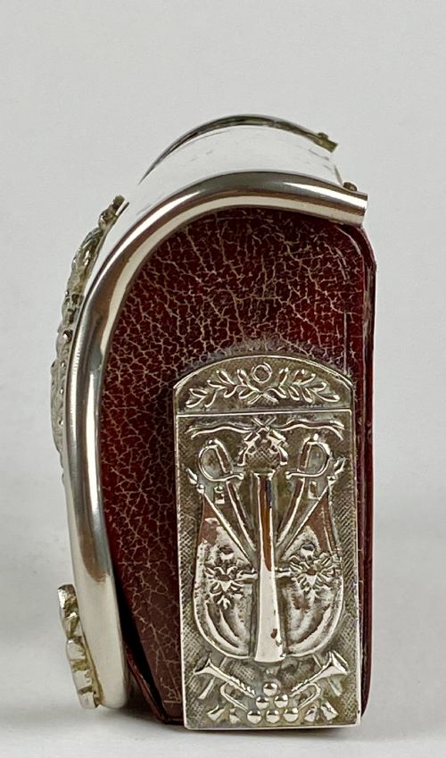 SOLID SILVER AUSTRO HUNGARIAN MILITARY CARTRIDGE BOX CAVALRY 1900 - ADDITIONAL PHOTO 5