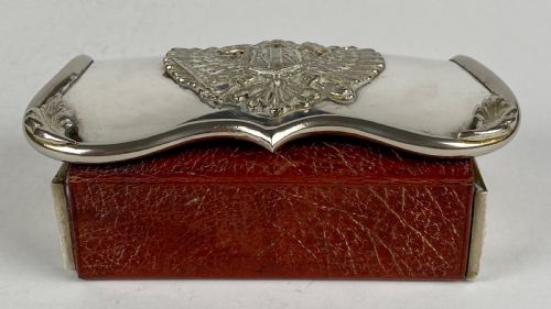 SOLID SILVER AUSTRO HUNGARIAN MILITARY CARTRIDGE BOX CAVALRY 1900 - ADDITIONAL PHOTO 8