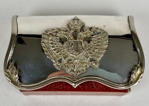 SOLID SILVER AUSTRO HUNGARIAN MILITARY CARTRIDGE BOX CAVALRY 1900 - ADDITIONAL PHOTO 9