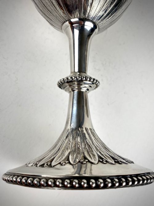 LARGE CEREMONIAL SOLID SILVER WINE CHALICE LONDON 1874 27CM - ADDITIONAL PHOTO 7
