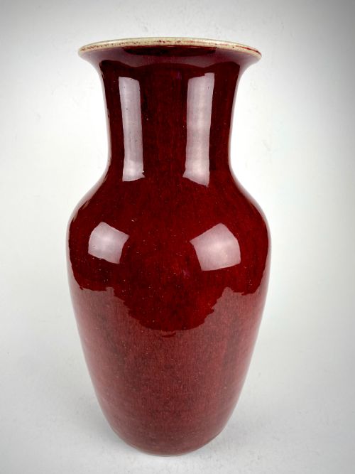 magnificent chinese porcelain sang du boeuf vase flamb glaze 1820 - CATEGORY: ANTIQUE VASES - DATED 19TH CENTURY