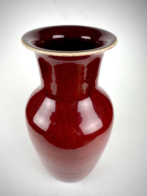 MAGNIFICENT CHINESE PORCELAIN SANG DU BOEUF VASE FLAMB GLAZE 1820 - ADDITIONAL PHOTO 2