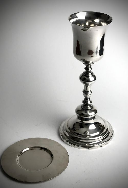 MAGNIFICENT SOLID SILVER STERLING PORTUGUESE PORTO ECCLESIASTICAL CHALICE 18TH C - ADDITIONAL PHOTO 3