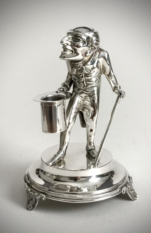 ANTIQUE SOLID SILVER 925 PORTUGUESE TOOTHPICK HOLDER BUTLER AGUIA ART DECO - ADDITIONAL PHOTO 1