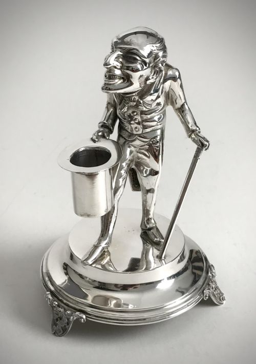 ANTIQUE SOLID SILVER 925 PORTUGUESE TOOTHPICK HOLDER BUTLER AGUIA ART DECO - ADDITIONAL PHOTO 3