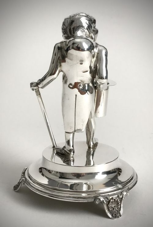 ANTIQUE SOLID SILVER 925 PORTUGUESE TOOTHPICK HOLDER BUTLER AGUIA ART DECO - ADDITIONAL PHOTO 5
