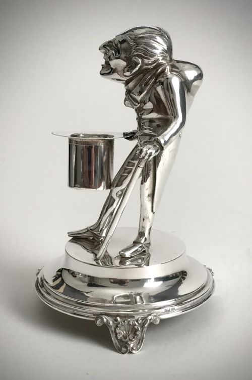 ANTIQUE SOLID SILVER 925 PORTUGUESE TOOTHPICK HOLDER BUTLER AGUIA ART DECO - ADDITIONAL PHOTO 6