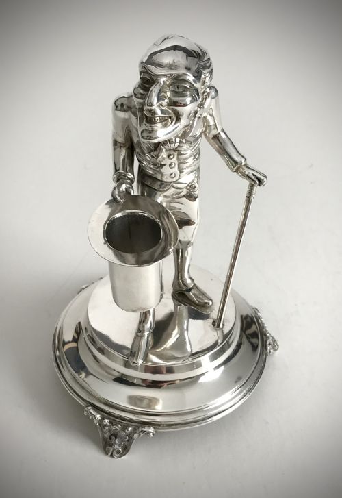 ANTIQUE SOLID SILVER 925 PORTUGUESE TOOTHPICK HOLDER BUTLER AGUIA ART DECO - ADDITIONAL PHOTO 8