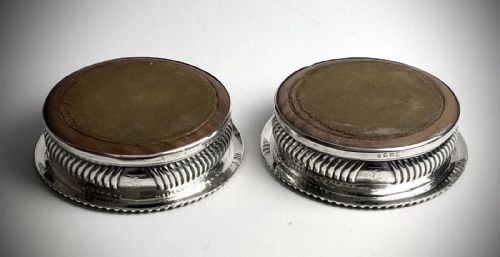 SUPERB PAIR GEORGIAN SOLID SILVER STERLING WINE COASTERS SHEFFIELD 1818 - ADDITIONAL PHOTO 6