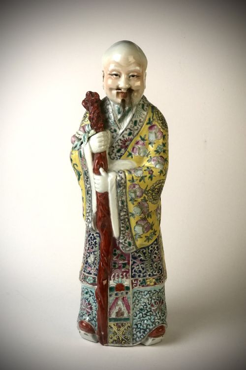 chinese republic porcelain figure shouxing god of longevity - CATEGORY: ANTIQUE CERAMICS - DATED 1920
