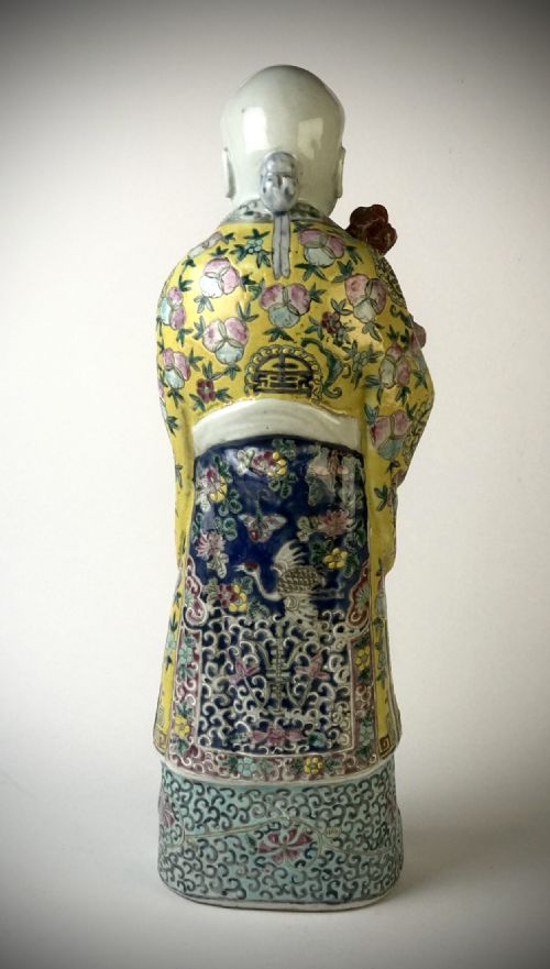 CHINESE REPUBLIC PORCELAIN FIGURE SHOUXING GOD OF LONGEVITY - ADDITIONAL PHOTO 7