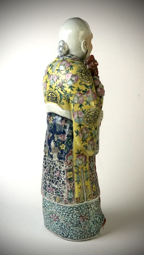 CHINESE REPUBLIC PORCELAIN FIGURE SHOUXING GOD OF LONGEVITY - ADDITIONAL PHOTO 10