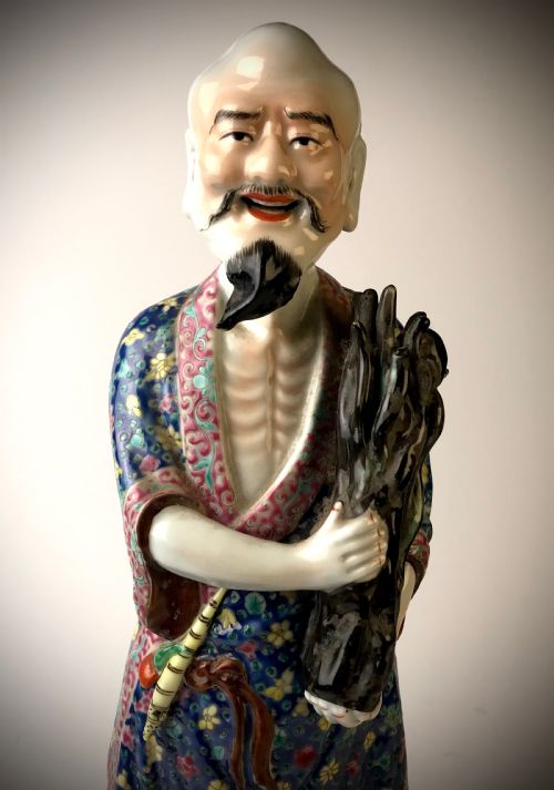 CHINESE REPUBLIC PORCELAIN FIGURE IMMORTAL CIRCA 1920 - ADDITIONAL PHOTO 1