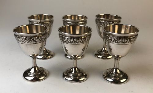 SET 6 19TH CENTURY SOLID SILVER FRENCH EGG CUPS - ADDITIONAL PHOTO 7