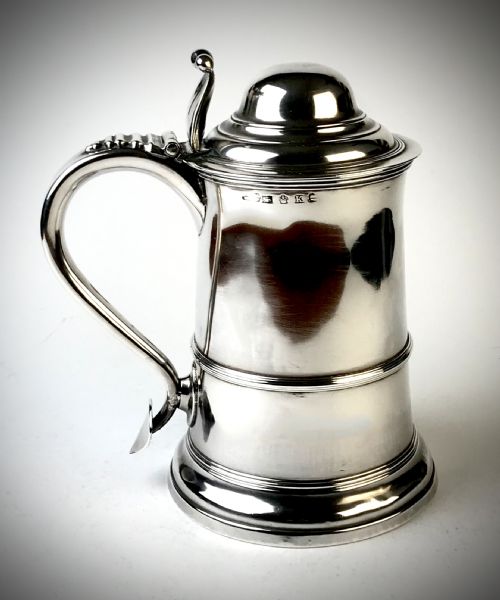 LARGE GEORGIAN SOLID SILVER STERLING TANKARD SHEFFIELD 1808 WILLIAM WILD CO - ADDITIONAL PHOTO 5