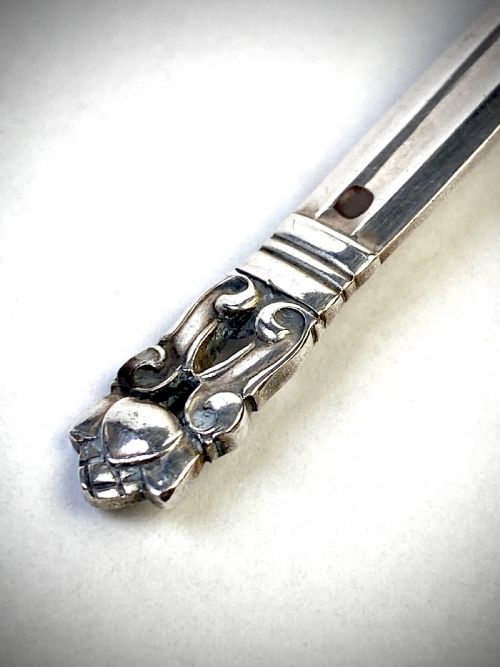 GEORG JENSEN MUSTARD SPOON ACORN PATTERN STERLING SILVER DENMARK 1945 - ADDITIONAL PHOTO 1
