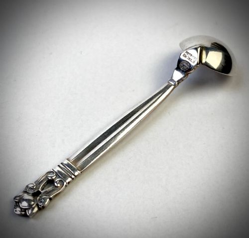 GEORG JENSEN MUSTARD SPOON ACORN PATTERN STERLING SILVER DENMARK 1945 - ADDITIONAL PHOTO 2