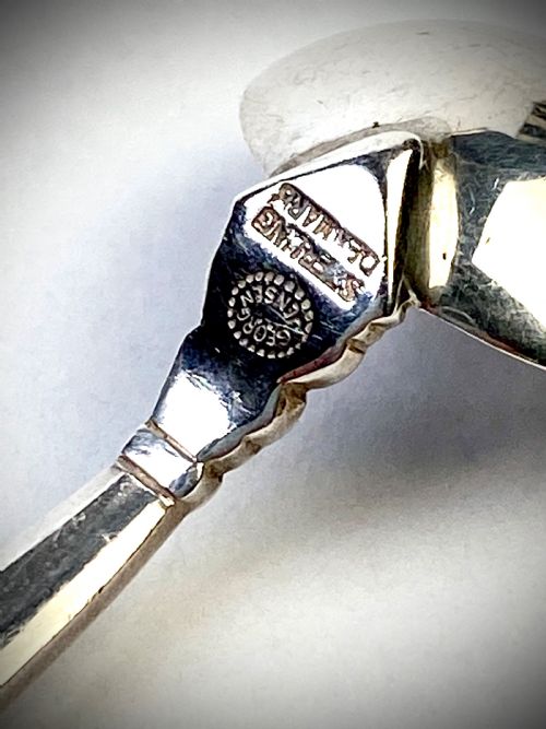 GEORG JENSEN MUSTARD SPOON ACORN PATTERN STERLING SILVER DENMARK 1945 - ADDITIONAL PHOTO 3