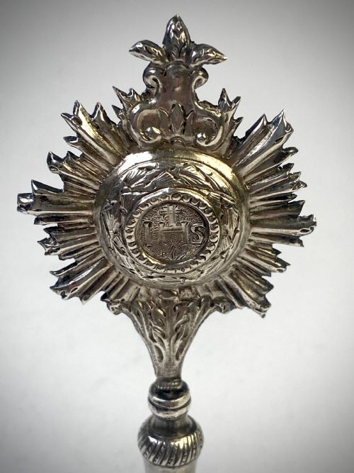 ANTIQUE 18TH CENTURY BAROQUE ITALIAN SOLID SILVER CATHOLIC OSTENSORY OR MONSTRANCE C1780 - ADDITIONAL PHOTO 1