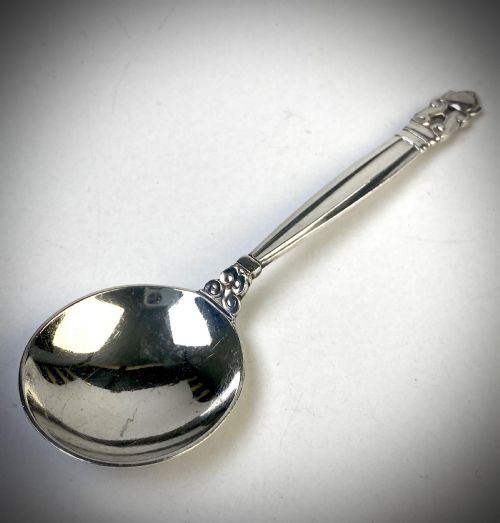 georg jensen solid silver sterling spoon acorn pattern denmark - CATEGORY: ANTIQUE SILVER - DATED 1940