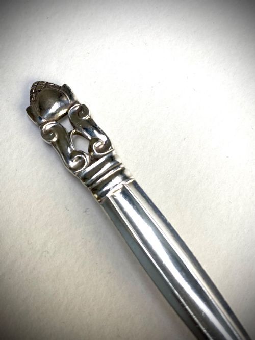 GEORG JENSEN SOLID SILVER STERLING SPOON ACORN PATTERN DENMARK - ADDITIONAL PHOTO 2