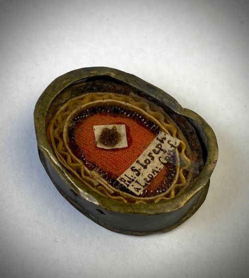 religious reliquary relic italian 19th century st joseph a leon - CATEGORY: ANTIQUE MISCELLANEOUS - DATED 19TH CENTURY