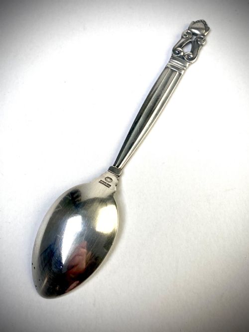 GEORG JENSEN SOLID SILVER STERLING SPOON ACORN PATTERN DENMARK - ADDITIONAL PHOTO 1