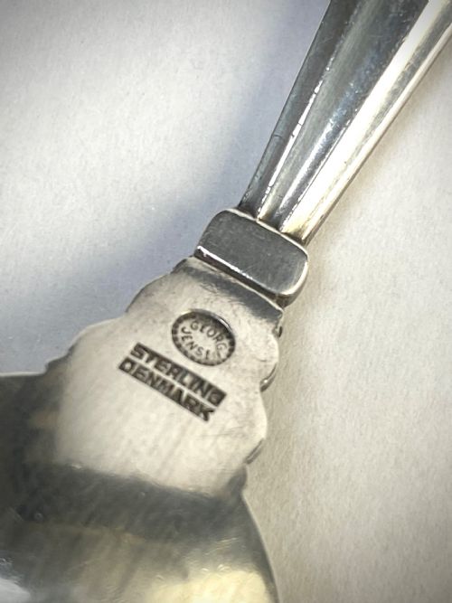 GEORG JENSEN SOLID SILVER STERLING SPOON ACORN PATTERN DENMARK - ADDITIONAL PHOTO 2