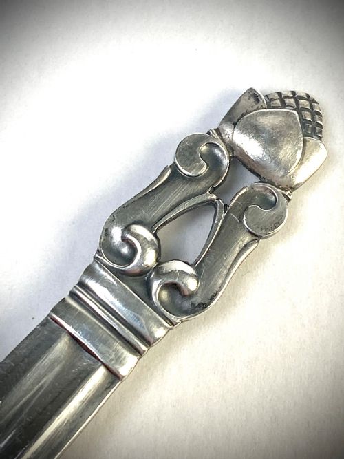 GEORG JENSEN SOLID SILVER STERLING SPOON ACORN PATTERN DENMARK - ADDITIONAL PHOTO 3