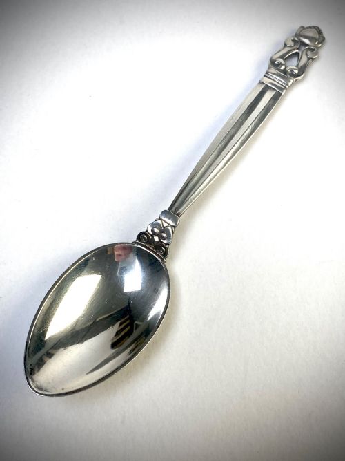 GEORG JENSEN SOLID SILVER STERLING SPOON ACORN PATTERN DENMARK - ADDITIONAL PHOTO 4