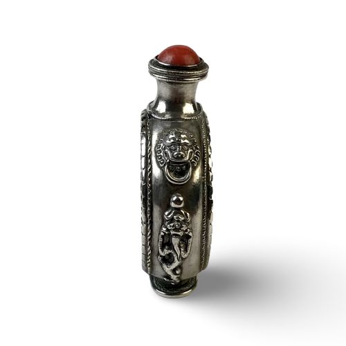 ANTIQUE CHINESE TIBETAN JADE SILVER SNUFF BOTTLE CIRCA 1920 - ADDITIONAL PHOTO 3