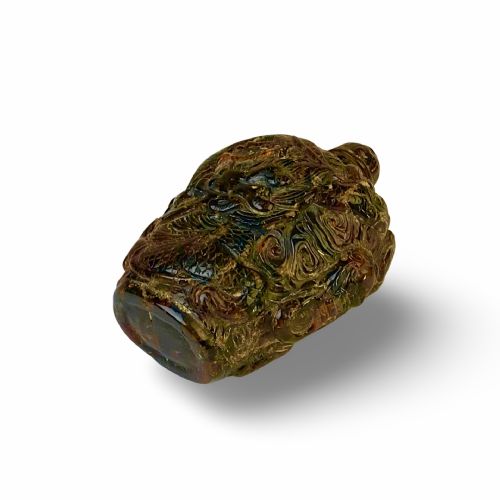 ANTIQUE CHINESE AMBER CARVED SNUFF BOTTLE 19TH C QING DYNASTY DRAGONS - ADDITIONAL PHOTO 7