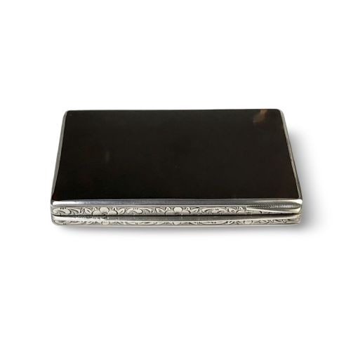 ANTIQUE SOLID SILVER AND TORTOISESHELL SNUFF BOX - ADDITIONAL PHOTO 4