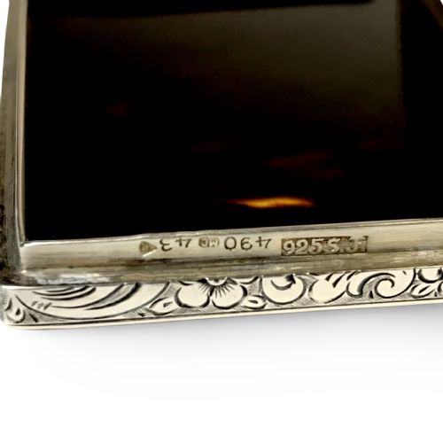 ANTIQUE SOLID SILVER AND TORTOISESHELL SNUFF BOX - ADDITIONAL PHOTO 7