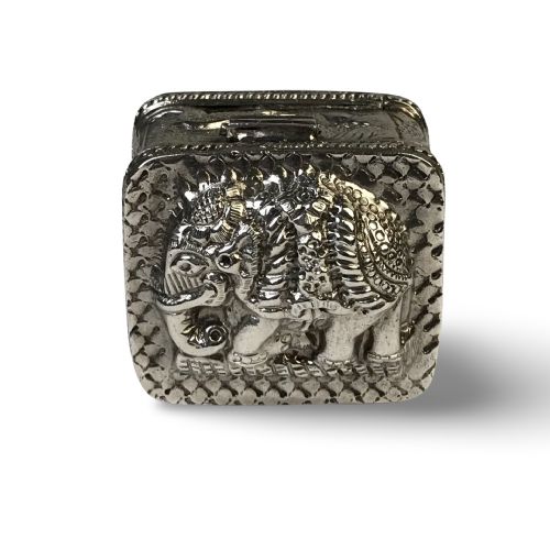 SOLID SILVER THAI SIAMESE PILL BOX ELEPHANT - ADDITIONAL PHOTO 1