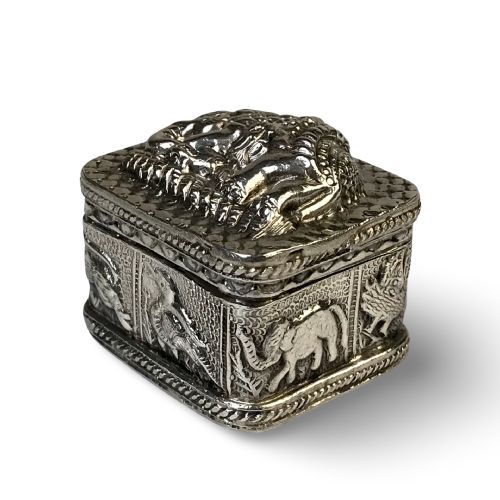 SOLID SILVER THAI SIAMESE PILL BOX ELEPHANT - ADDITIONAL PHOTO 3